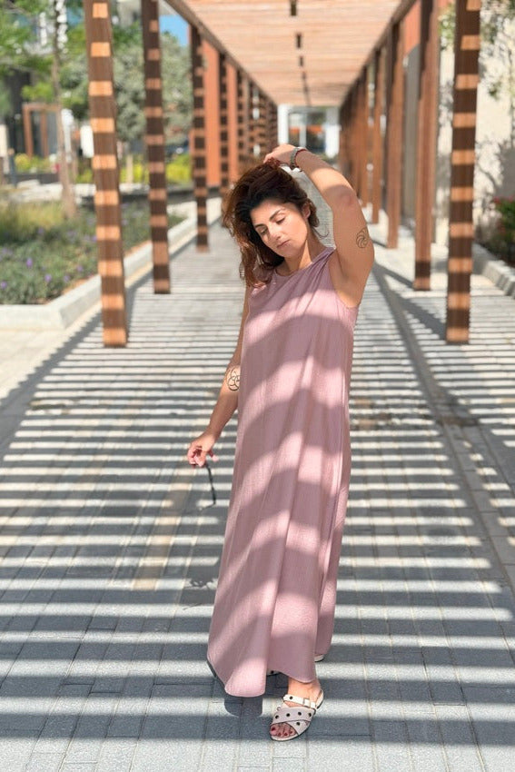Sleeveless Powder Pink Maxi Dress