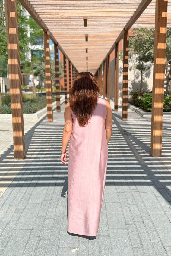 Sleeveless Powder Pink Maxi Dress