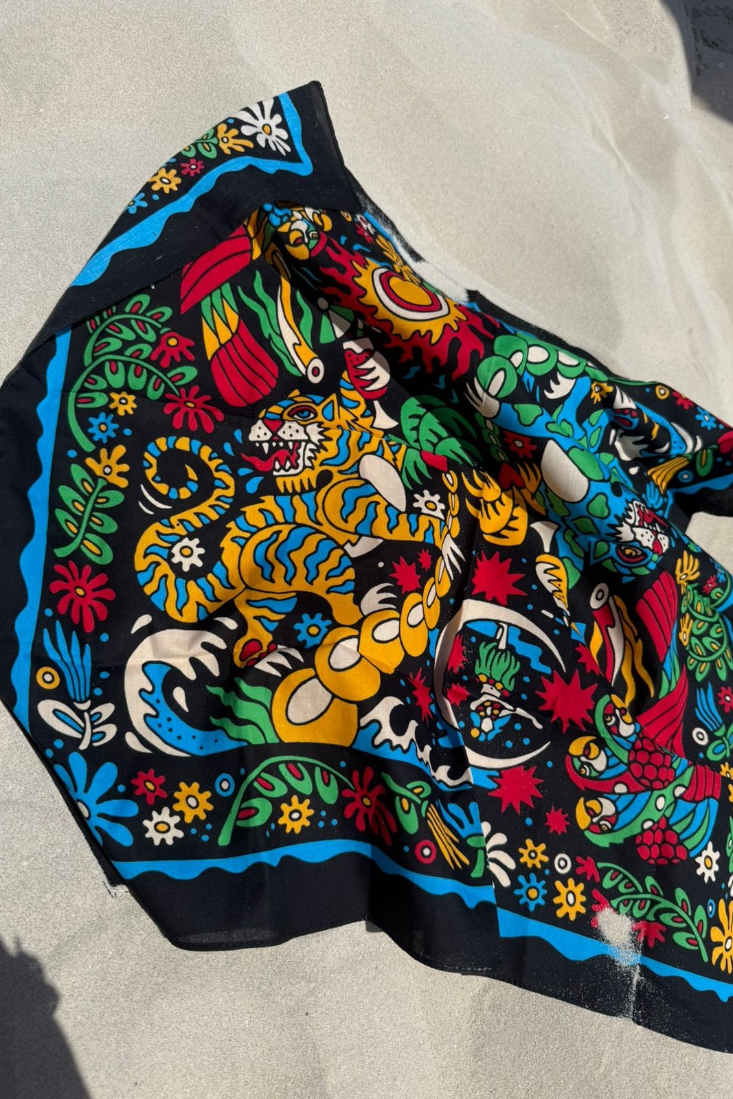 Black Mythical Garden Scarf