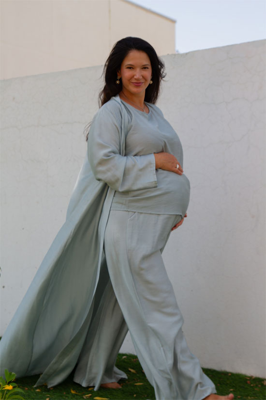 Candy Green Long Kaftan