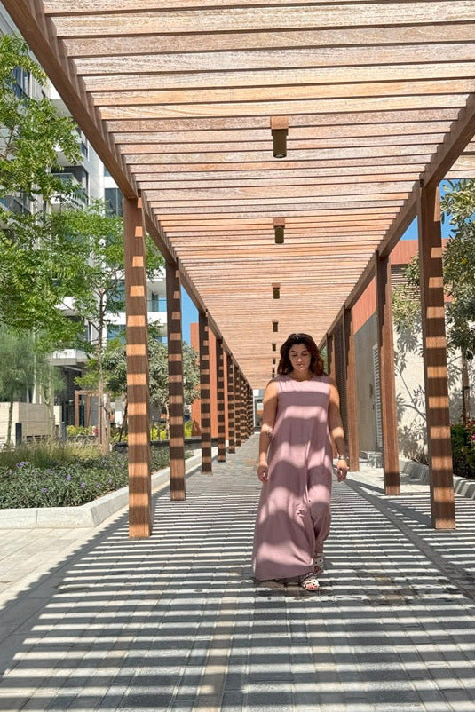 Sleeveless Powder Pink Maxi Dress