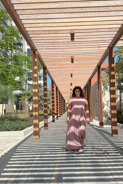 Sleeveless Powder Pink Maxi Dress