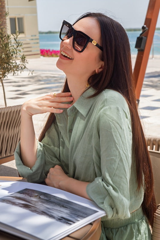Double Cotton Powder Green Shirt