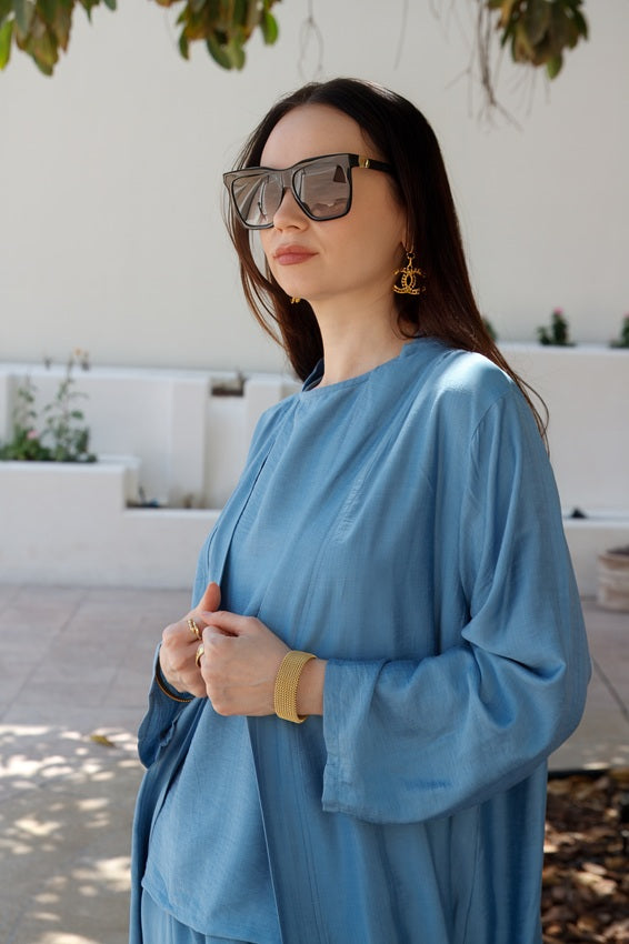 Sea Blue Short Kaftan