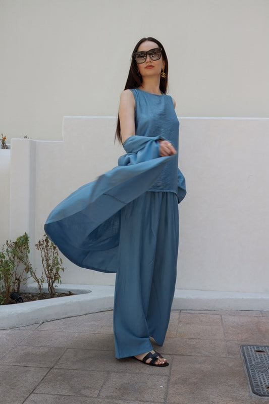 Sea Blue Short Kaftan
