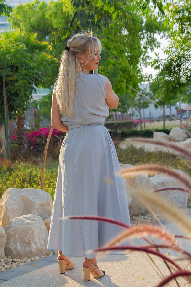 Light Blue Sleeveless Blouse