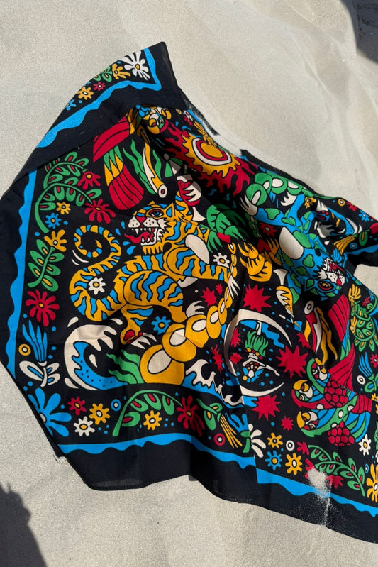 Black Mythical Garden Scarf
